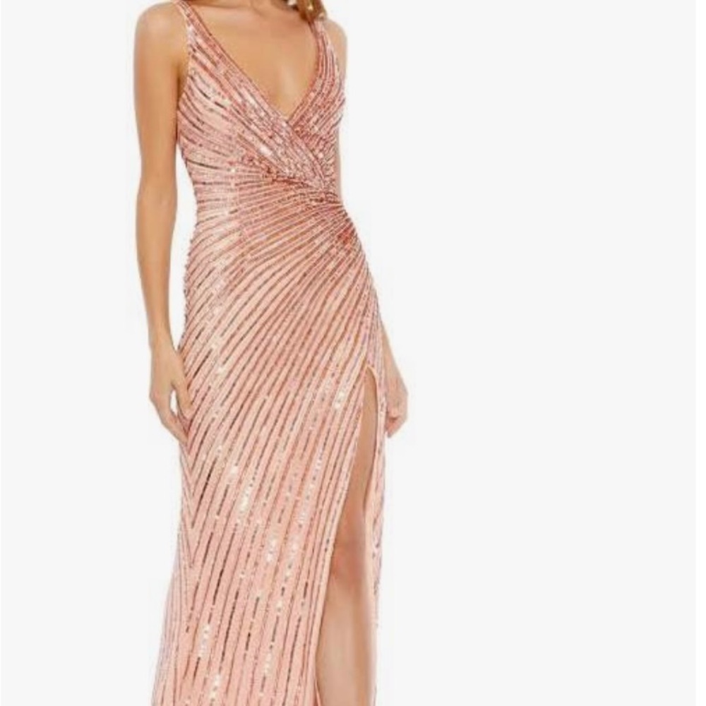 Mac Duggal Pink Sequin Prom Dress
